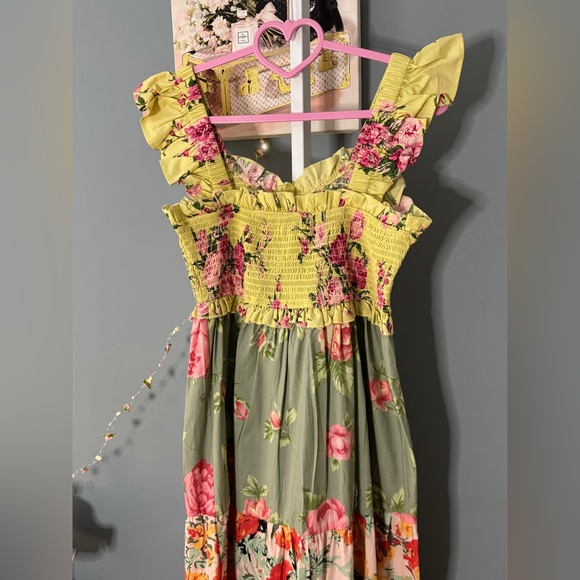 105 • Emilia Botanical Maxi Dress | French Country Floral Tiered Maxi Sun Dress - Picture 11 of 12
